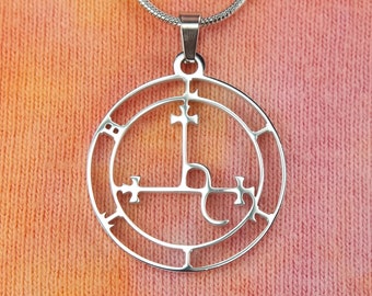 Sigil of Lilith Necklace or Earrings, Waterproof Stainless Steel, pick 16-50" chain Wiccan Pagan charm pendant extra long or short chain
