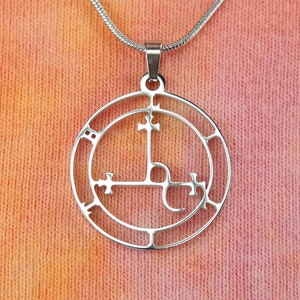 Sigil of Lilith Necklace or Earrings, Waterproof Stainless Steel, pick 16-50" chain Wiccan Pagan charm pendant extra long or short chain