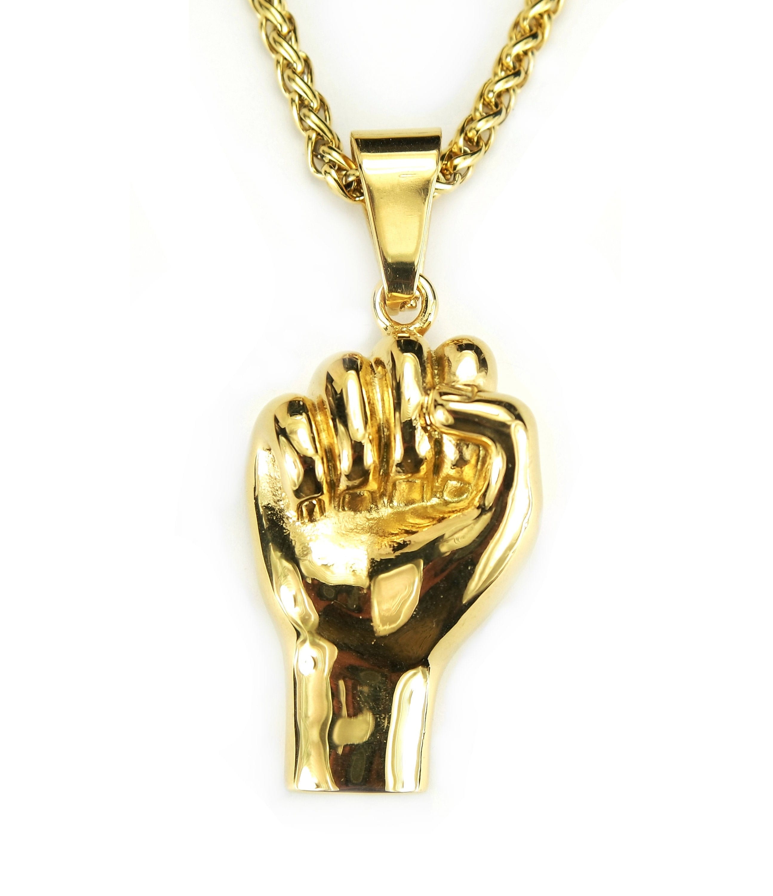 Raised sale fist necklace