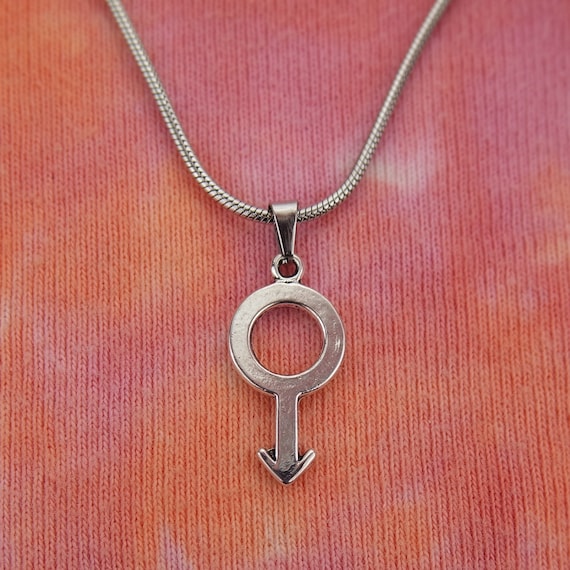 MALE SYMBOL - Sterling Silver Charm Necklace