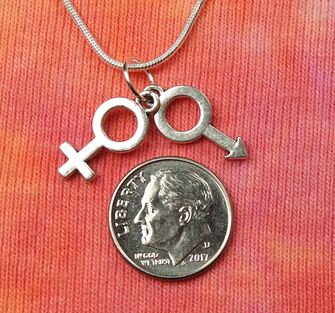 Male and Female Double Charm Necklace Pick 1650 Long Etsy