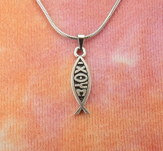 IXOYE Necklace Ichthus Fish Jesus Christ Son of God Savior Etsy