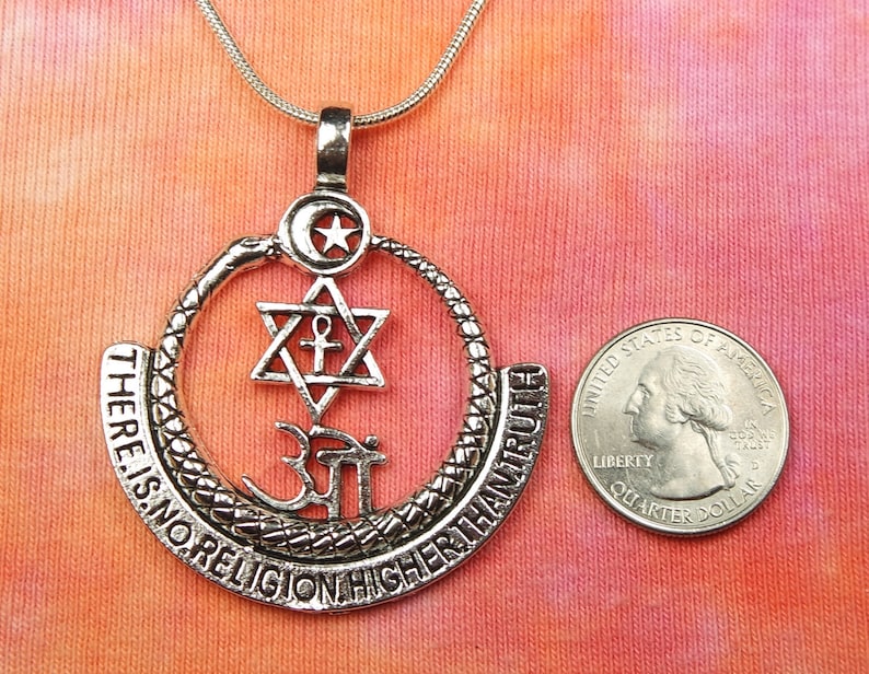 There is No Religion Higher Than Truth Necklace Ouroboros Etsy UK