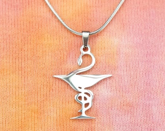 Bowl of Hygeia Necklace or Earrings, Pharmacist Symbol Jewelry, Waterproof Hypo-allergenic Stainless Steel Jewelry
