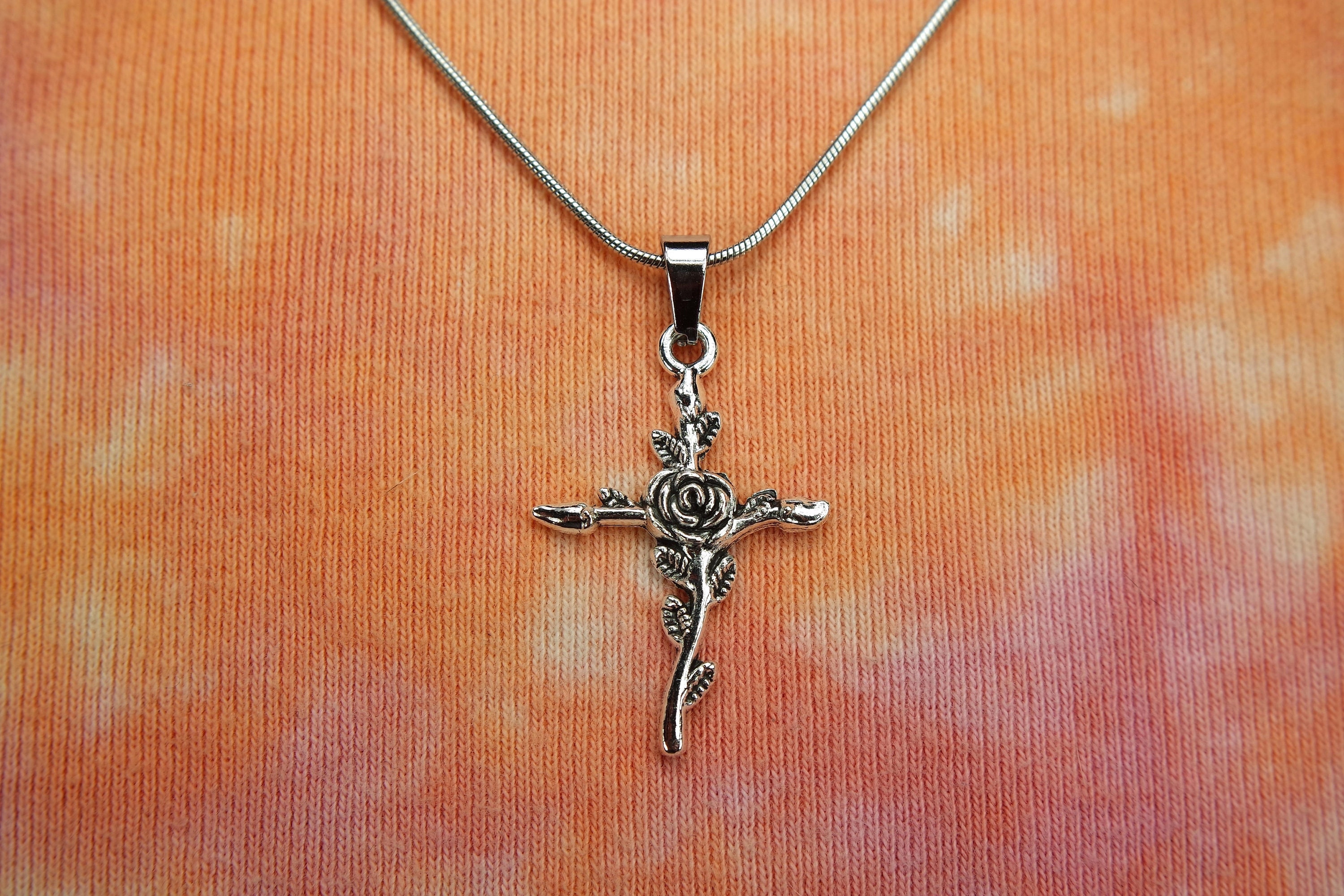 Rose Cross Necklace or Earrings, Rosy Cross, Rose Croix Alchemy 