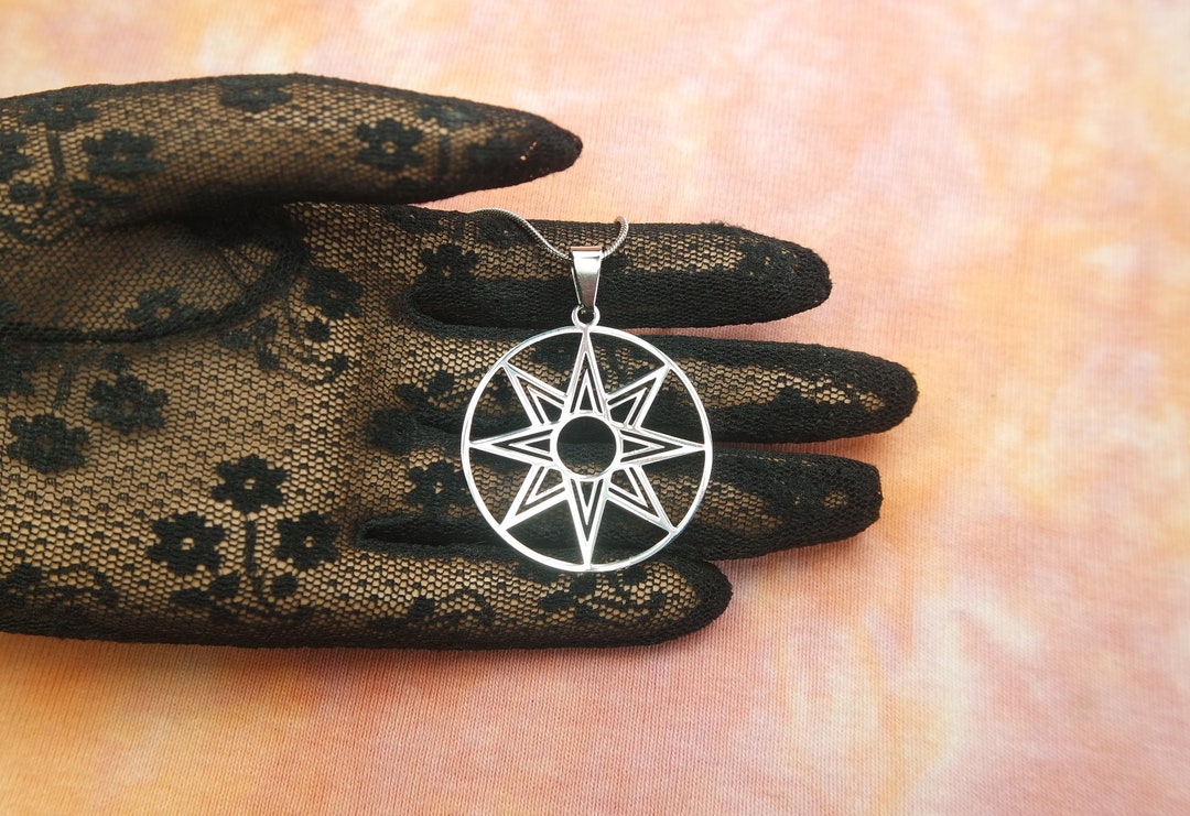 Large Octagram Necklace or Earrings, Waterproof Stainless, 8