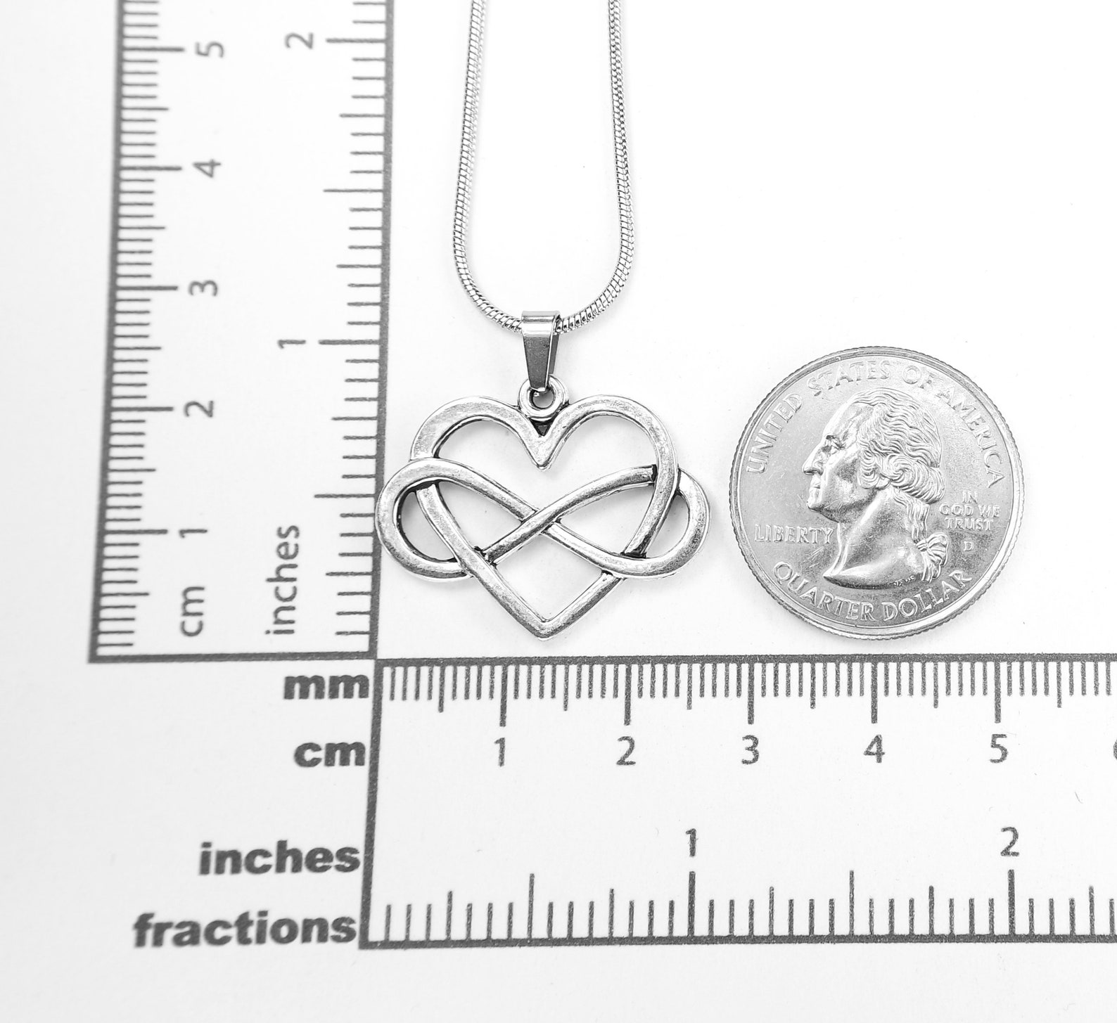 Infinity Heart Necklace Infinite Love Charm Pendant Polyamory Etsy