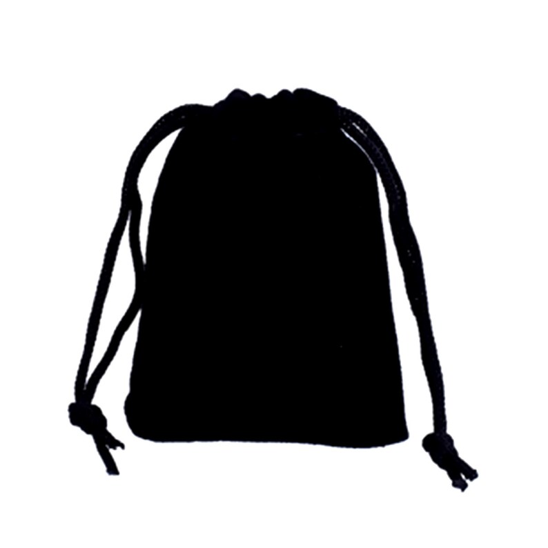 May include: A black velvet drawstring bag with a black cord.