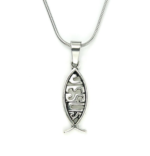 Jesus Fish Necklace Christian Ichthys 