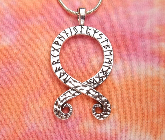 sur cordon noir Rune Odal du patrimoine 24 Lettre runique Viking nordique en /étain pendentif
