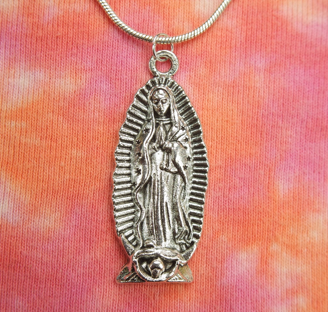 Our Lady of Guadalupe Necklace, Virgin De Guadalupe Mexico, Big Large