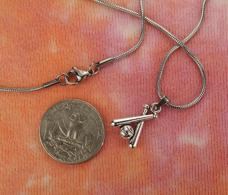 3D Baseball Bats and Ball Necklace NoTarnish Pure 304 Etsy