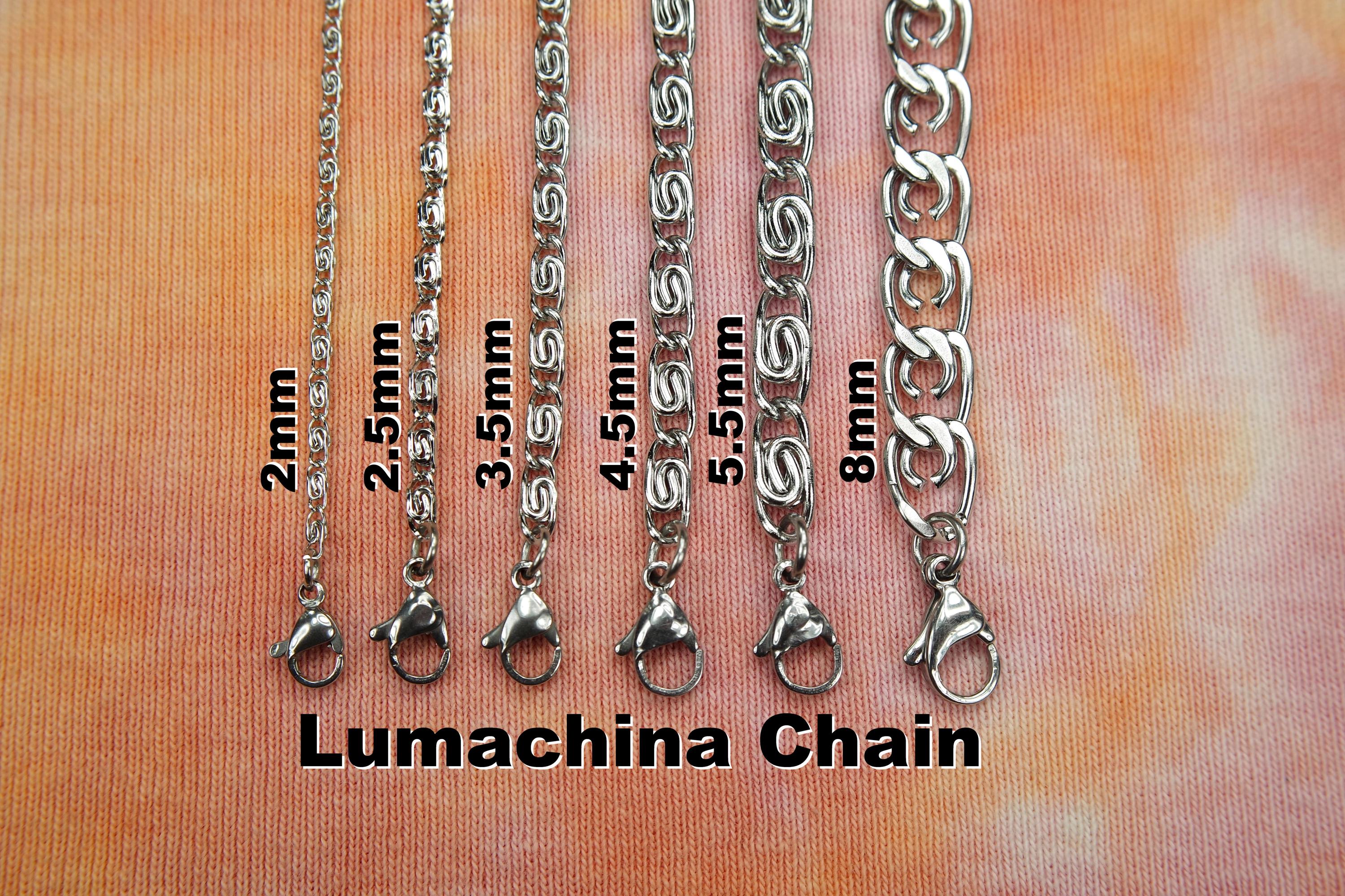 ルミナベッラMessalina SO4 peodant　chrome Lumachina Italian Snail Chain, Waterproof Stainless Steel, 2mm