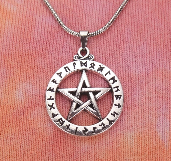 20" or 24" Inch Necklace & Pentacle Pentagram Pendant Wicca Star Wiccan Pagan 