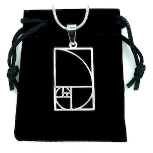 Fibonacci Necklace or Earrings, Waterproof Stainless Steel Charm Pendant, Number Integer Sequence Golden Ratio Mathematics Math Jewelry