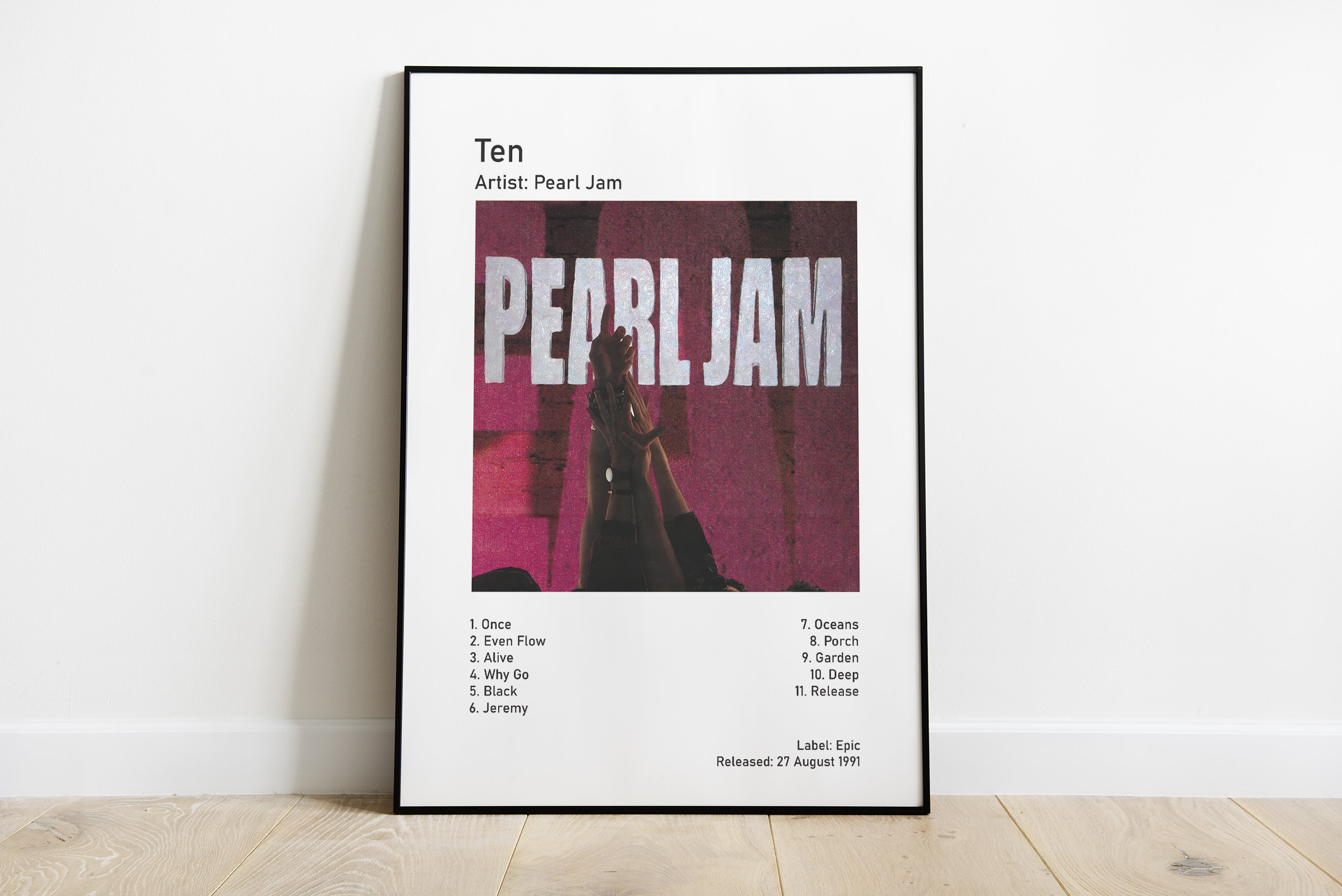 Pearl Jam Ten Album Poster Pearl Jam Album Cover Poster Pear Etsy