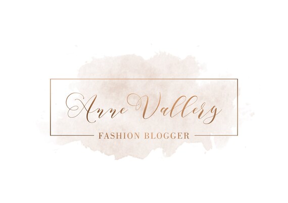 Watercolor Logo Copper Calligraphy Logo Fashion Logo Design | Etsy