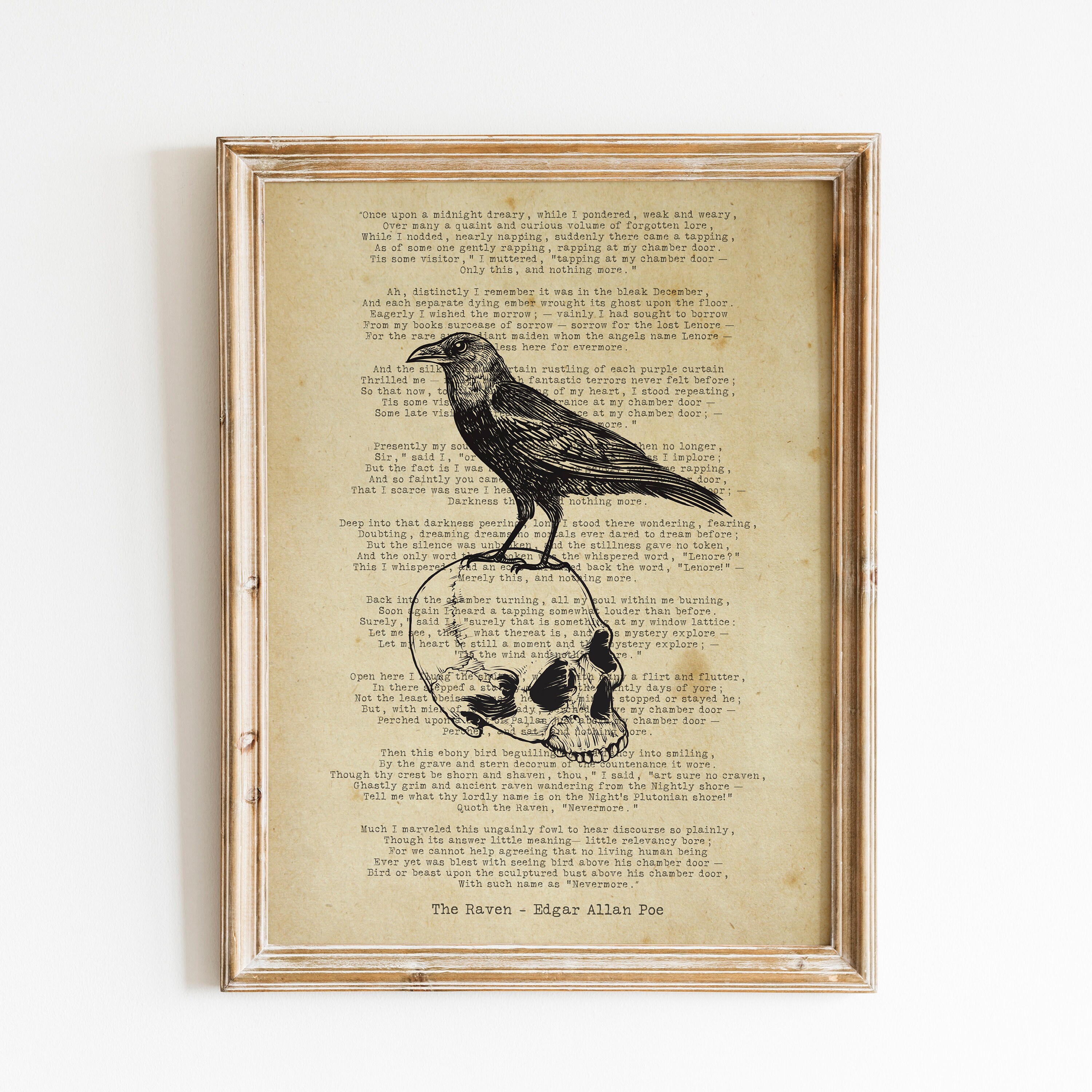 The Raven Poem Poster the Raven Poster Edgar Allan Poe - Etsy