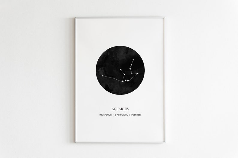 Zodiac Sign Poster Astrology Wall Art Printable Poster Home Decor Aquarius Sign Poster Astrology Poster Wall Art Aquarius Poster