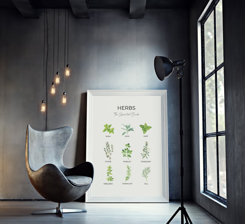 Herbs Types Poster Aromatic Herbs Print Culinary Herbs - Etsy