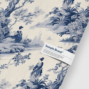Vintage French Toile Seamless Pattern, Blue Toile Pattern, French Chinoiserie Pattern, Instant ...