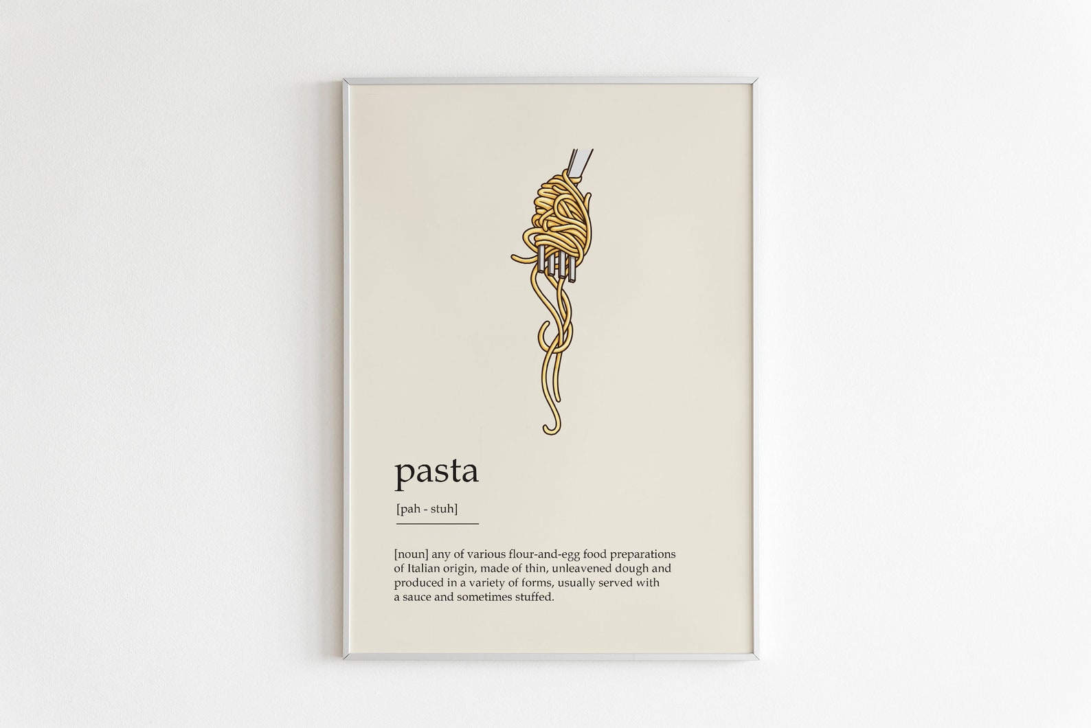Pasta Poster Pasta Definition Print Pasta Lover Gift Pasta Etsy