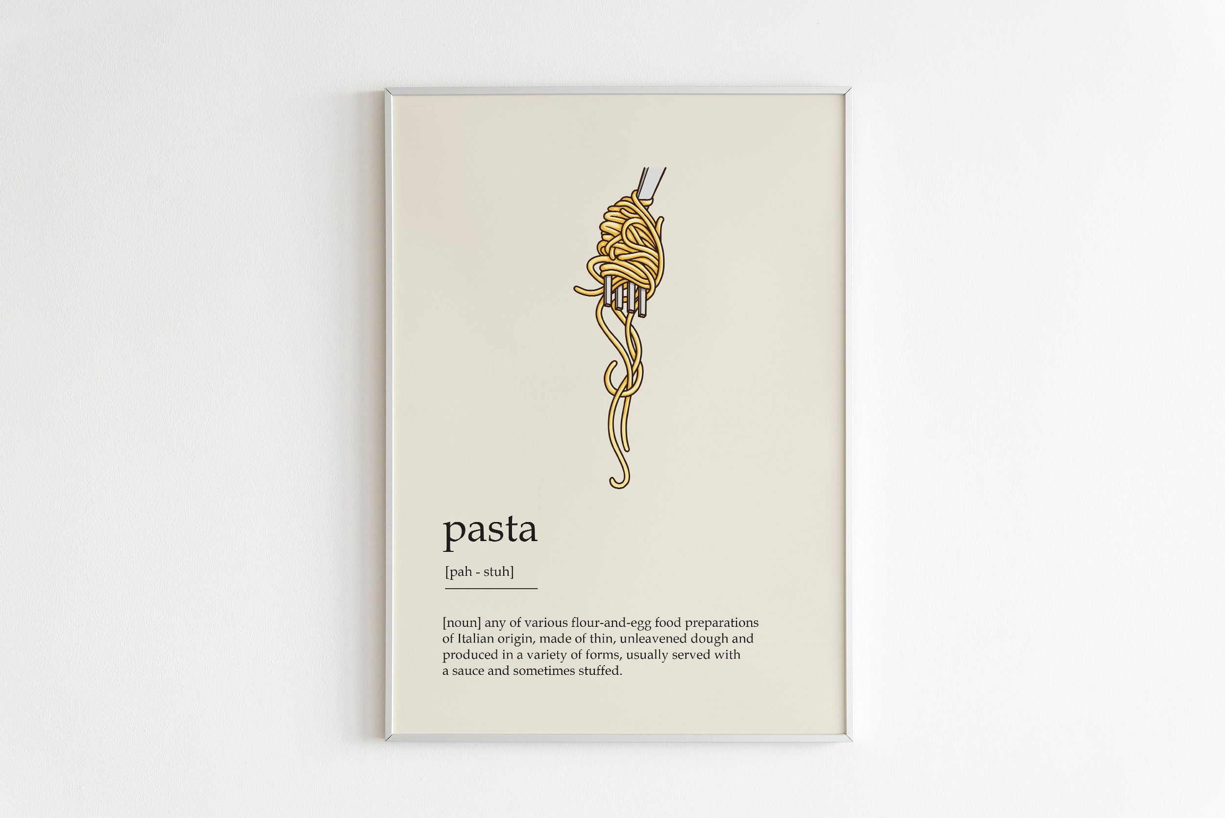 Pasta Poster Pasta Definition Print Pasta Lover Gift Pasta Etsy