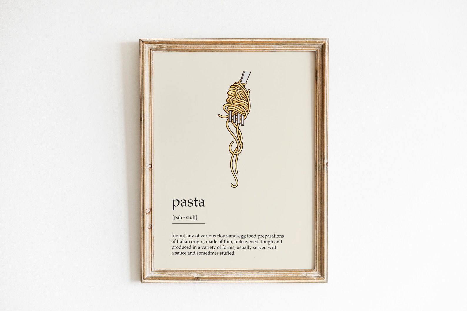 Pasta Poster Pasta Definition Print Pasta Lover Gift Pasta Etsy