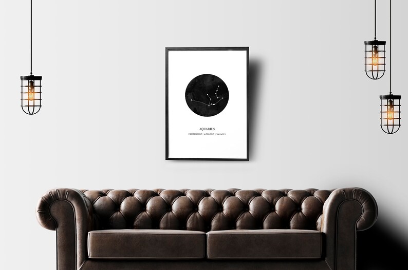 Zodiac Sign Poster Astrology Wall Art Printable Poster Home Decor Aquarius Sign Poster Astrology Poster Wall Art Aquarius Poster