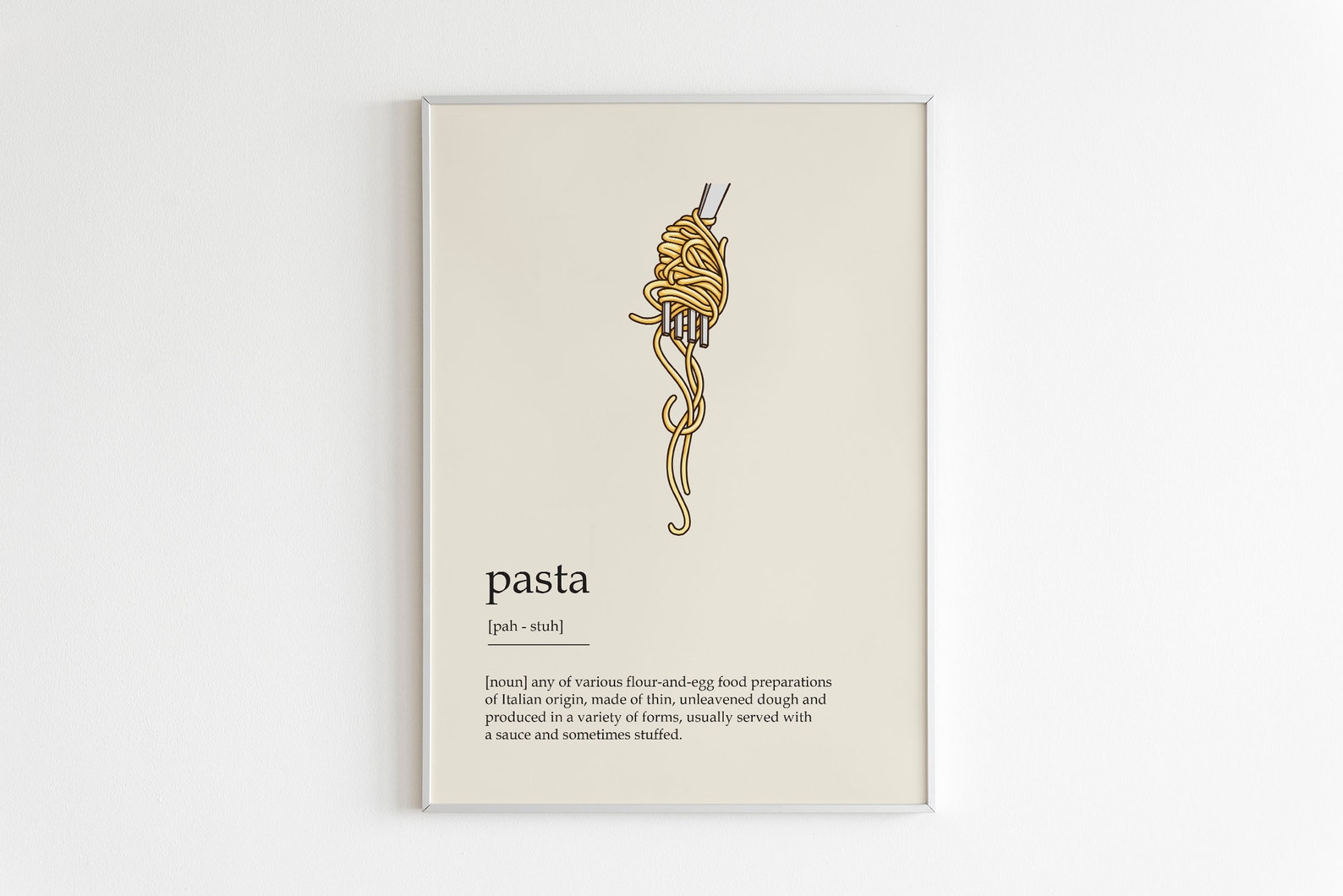 Pasta Poster Pasta Definition Print Pasta Lover Gift Pasta Etsy