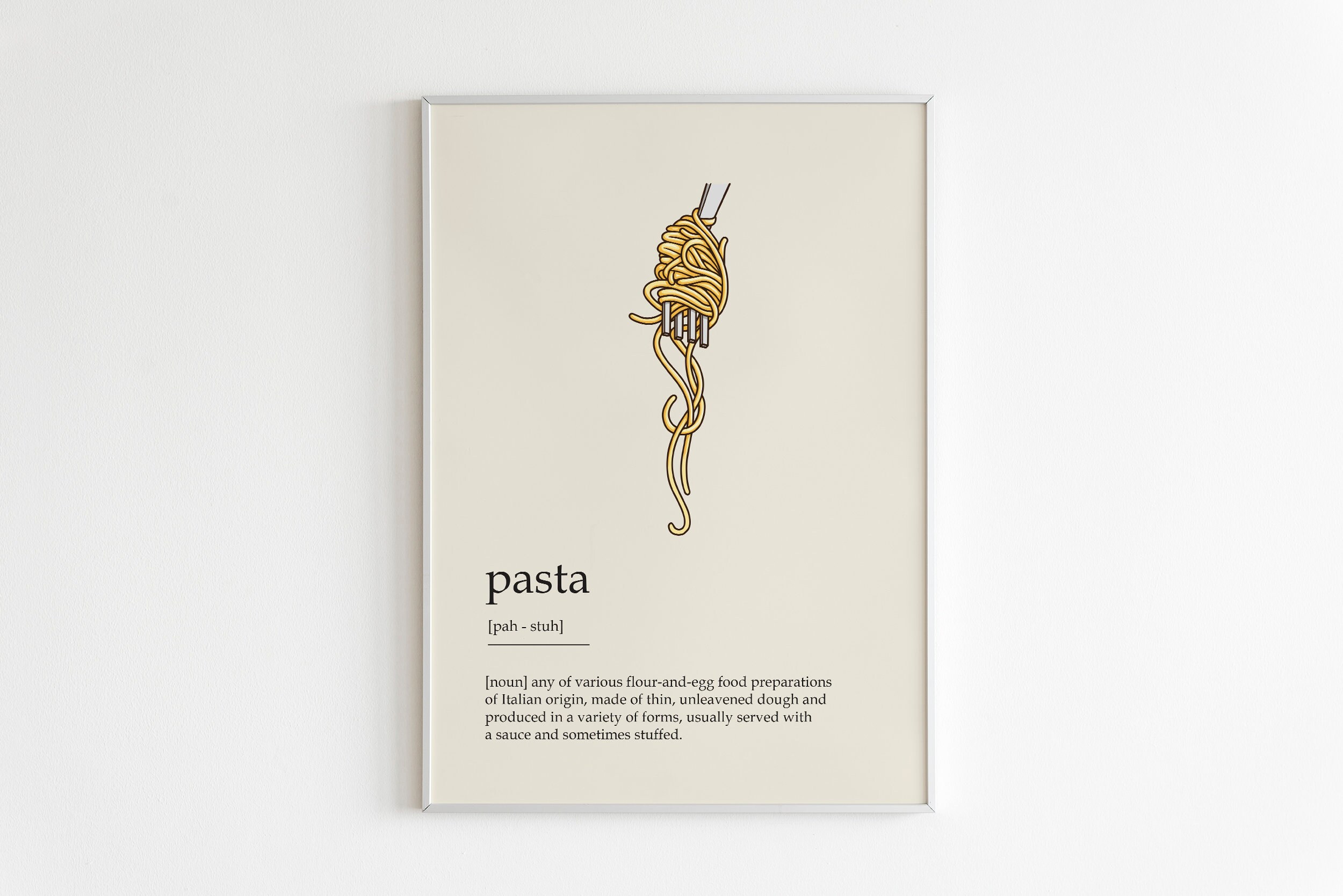 Pasta Poster Pasta Definition Print Pasta Lover Gift Pasta Etsy