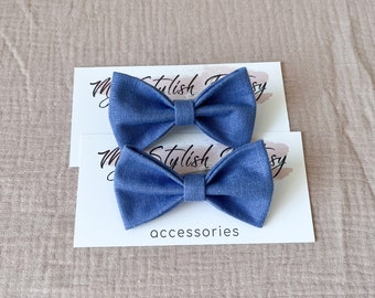 Ring bearer outfit blue bow tie, 1st birthday toddler bow tie, page boy bow tie baby boy gift, baptism boy costume, newborn boy set