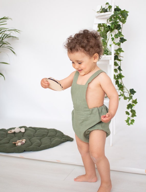 Sage green baby best sale romper
