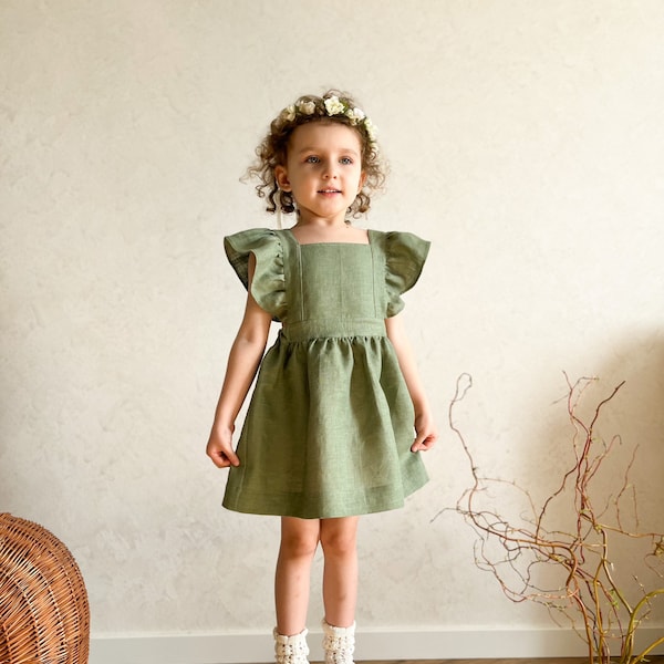 Flower Girl Dress Sage Green Etsy