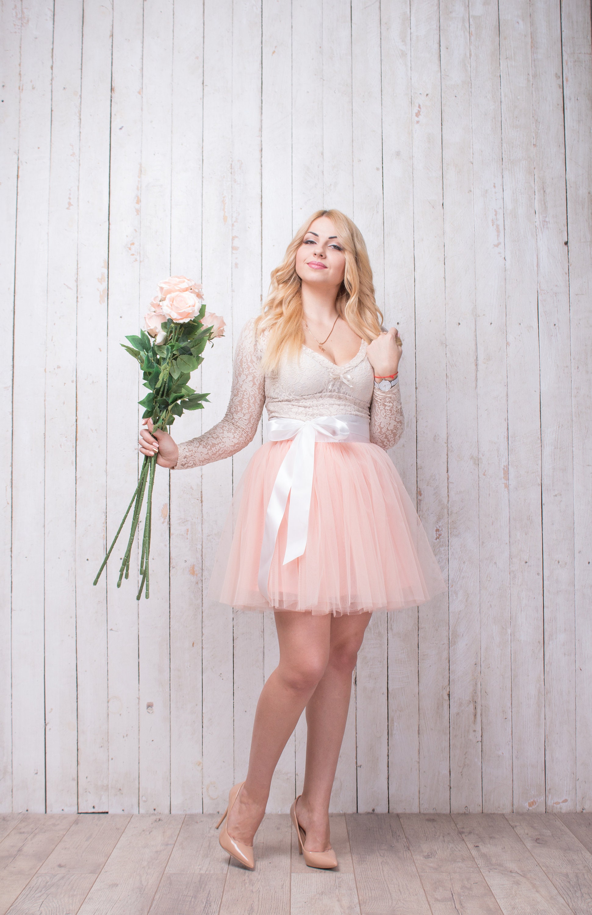 Blush Pink Knee Length Dress - Etsy Blush Pink Knee Length Dress - Etsy