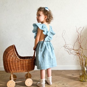 dusty blue infant dress Baby Dress Dusty Blue