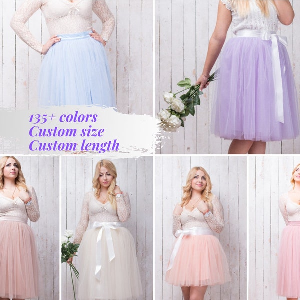 Dusty rose tulle skirt women, blush midi skirt, Prom skirt custom tutu, bridesmaid skirt gift for sister, 30th birthday outfit