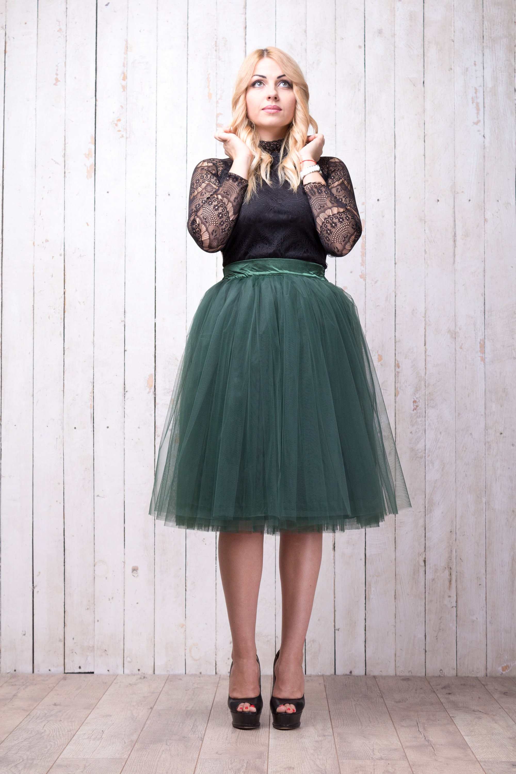 Plus Size Midi Emerald Dress - Etsy