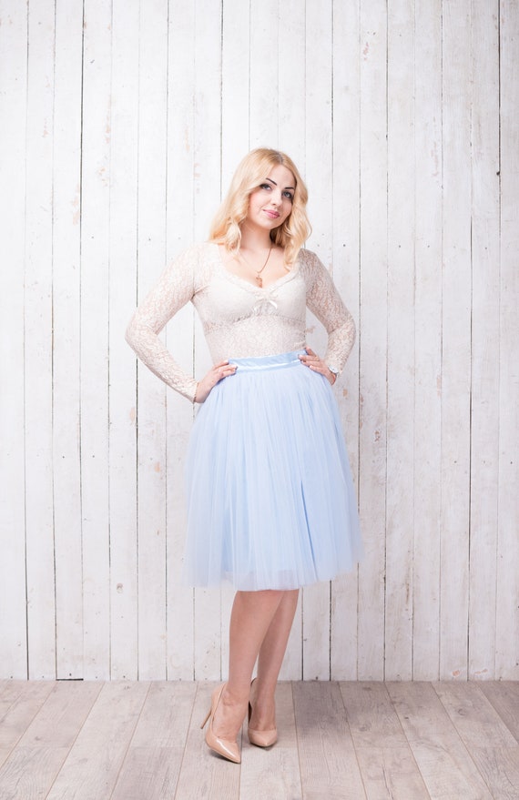 Jupe en tulle bleu marine pour femme longueur midi jupe tutu