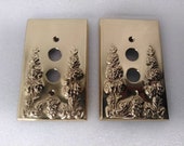 Vintage Heavy Brass Cable Phone Jack Covers