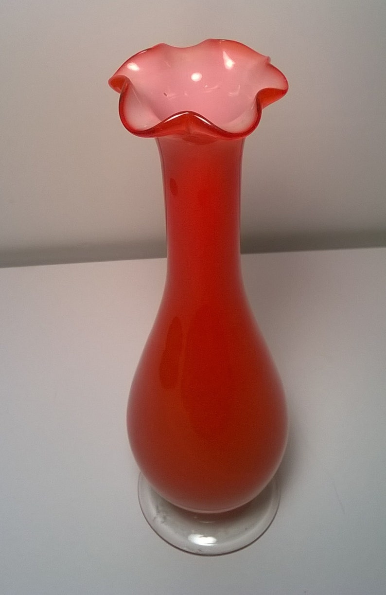 Vintage Hand blown Red Glass Vase vintage hand blown red glass vase ref=landingpage similar listing bot 15
