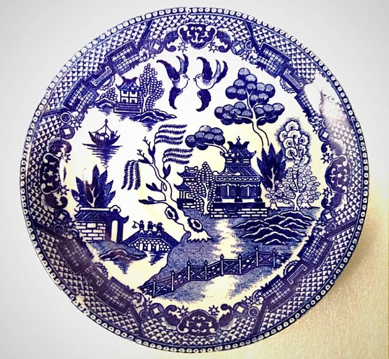 Set of 6 Blue Japan Saucers