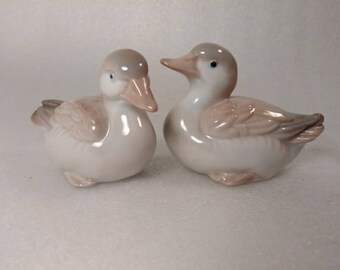 Vintage Porcelain Homco Duck Figurines Pair