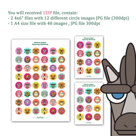 Printable Bottlecap Quirly Amusing Chinese Zodiac, Instantaneous Down load Inside Jpeg Data files for Sbook, greetings card, Planner stickers and even further picture about Chinese Zodiac Printable referred to as Printable Bottlecap Quirly Amusing Chinese Zodiac, Quick Obtain Inside Jpeg Data files for Sbook, greetings card, Planner stickers and extra