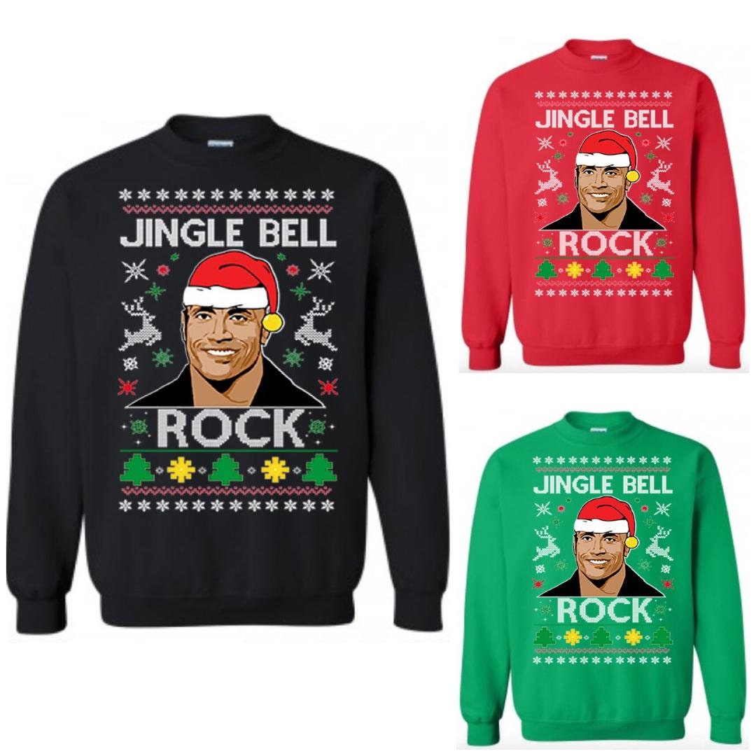the rock crewneck