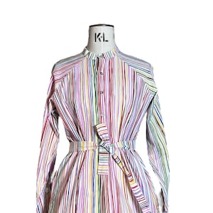 VINTAGE: Marimekko tuniek met veelkleurige strepen uit de jaren 70
