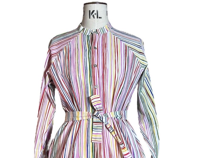 VINTAGE: Marimekko multi-colored stripe tunic from 70s