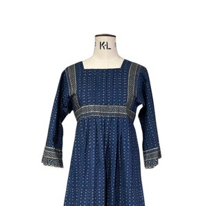 VINTAGE: Marimekko MILA dress from year 1975 blue-beige