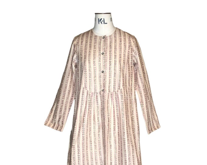 VINTAGE: Marimekko beige cotton dress from KUKKARAITA print