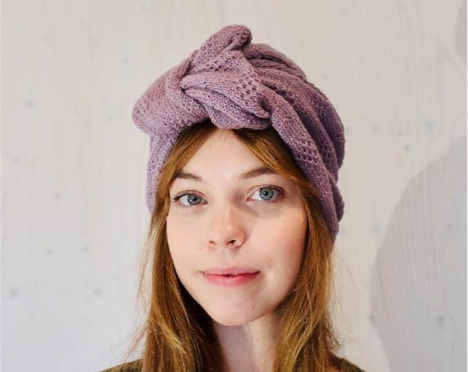 MONARDA knit turban, mauve